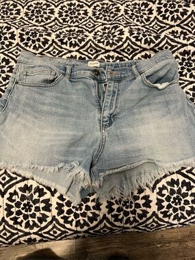 Sneak Peek Light Blue Denim Shorts
